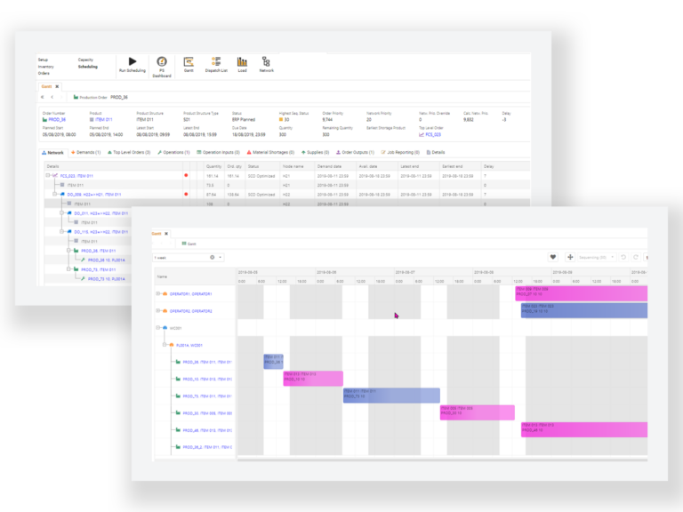 Production Scheduling Screens Optimity Software