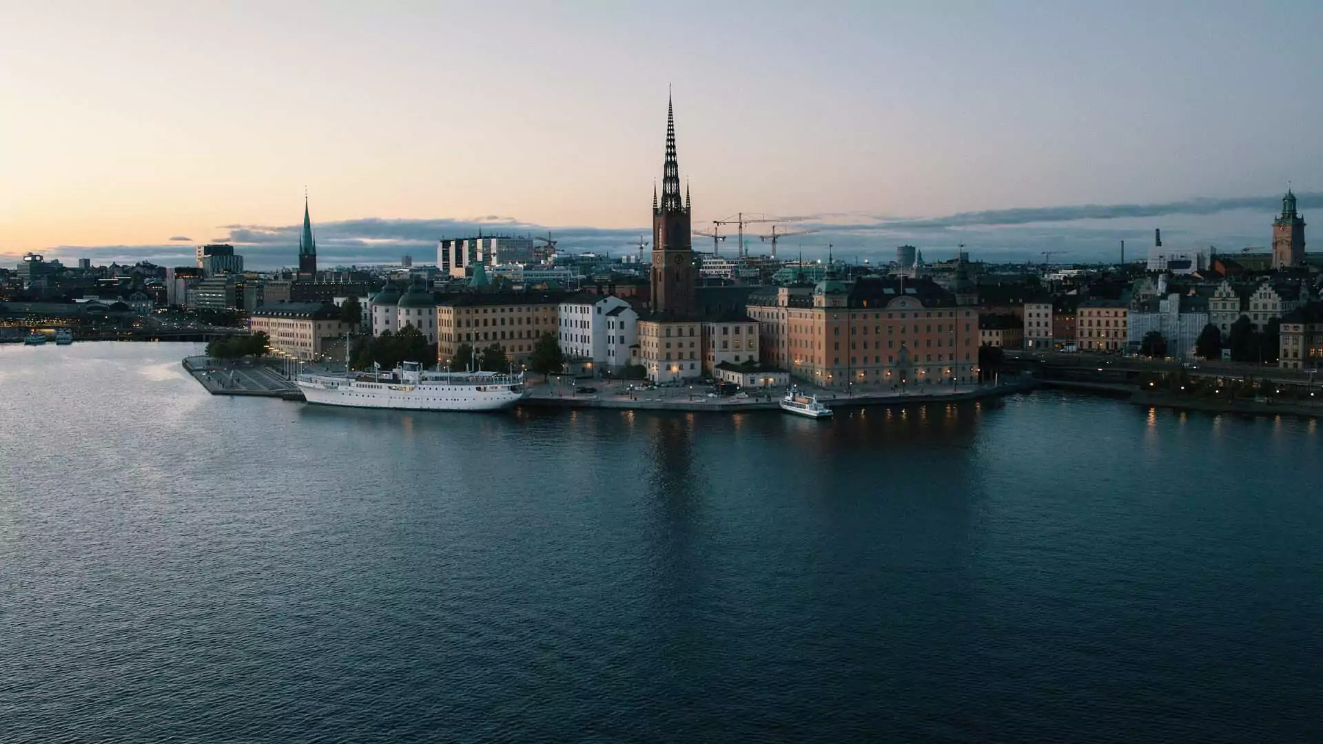 Stockholm from the water at dawn